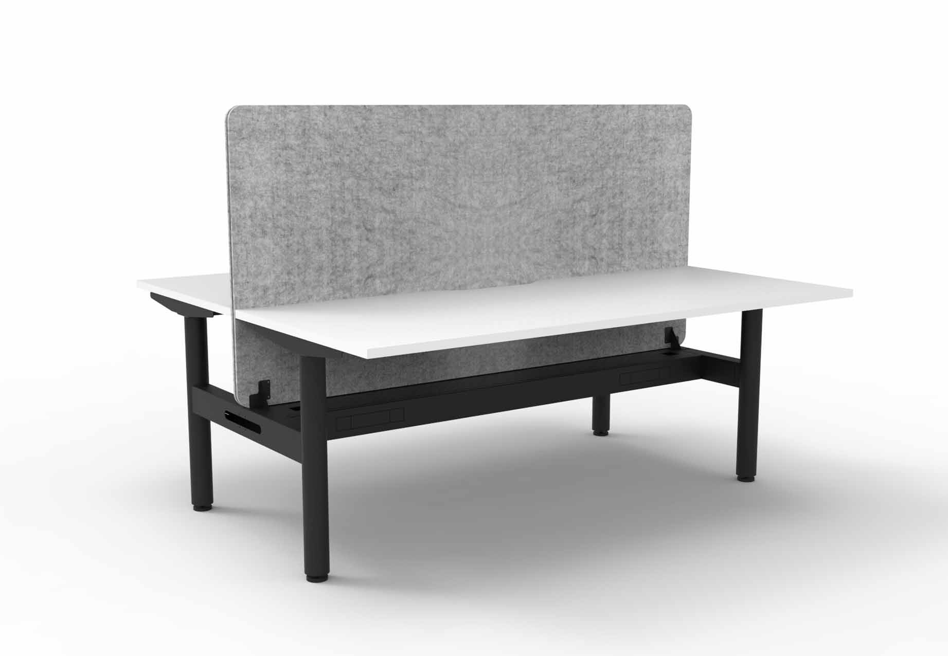 Halo Static Double Sided Workstation - Cable Tray and Eco Screen